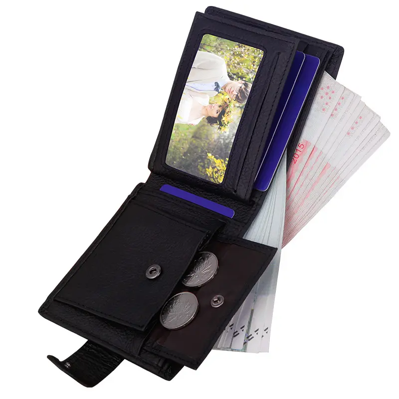Men's Wallet Rfid Vintage Genuine Leather Wallets for Men Credit Card Holder Purse Money Bag Wallet Man Cartera Hombre