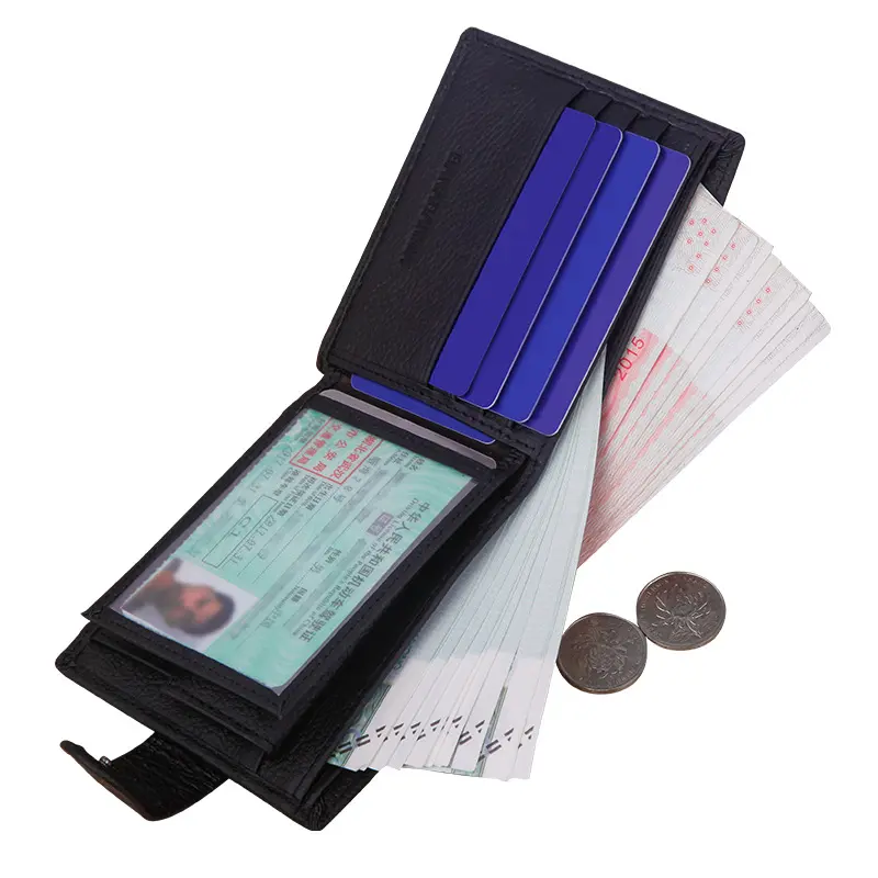 Men's Wallet Rfid Vintage Genuine Leather Wallets for Men Credit Card Holder Purse Money Bag Wallet Man Cartera Hombre