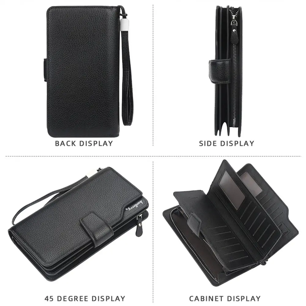 23 Card Holders Men Wallets Zipper Name Engraving Large Capacity High Quality Coin Pocket Male Purse Wallet For Men