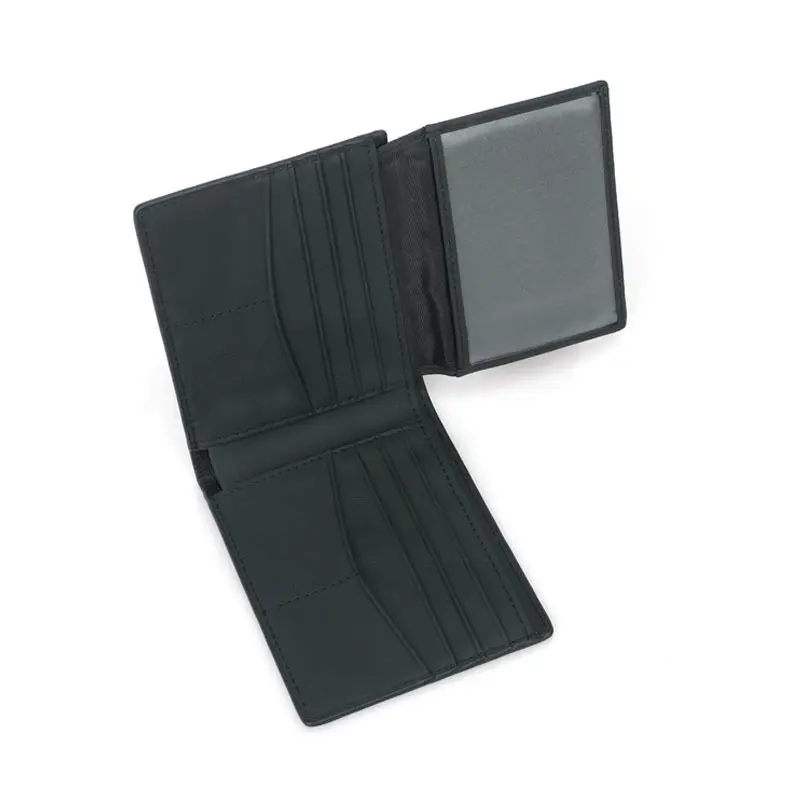 YUECIMIE Carbon Fiber Slim RFID Wallets Thin Black Leather Credit Card Holder Business Card Holder For Men Simple Purse