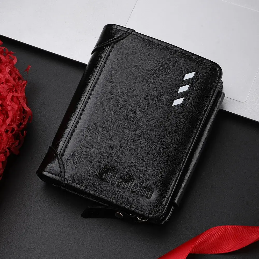 Men's Wallet Fashion Pu Soft Leather Wallet Card Holder Zipper Coin Pocket Coin Wallet Multi Card Wallet Gift Men's Wallet