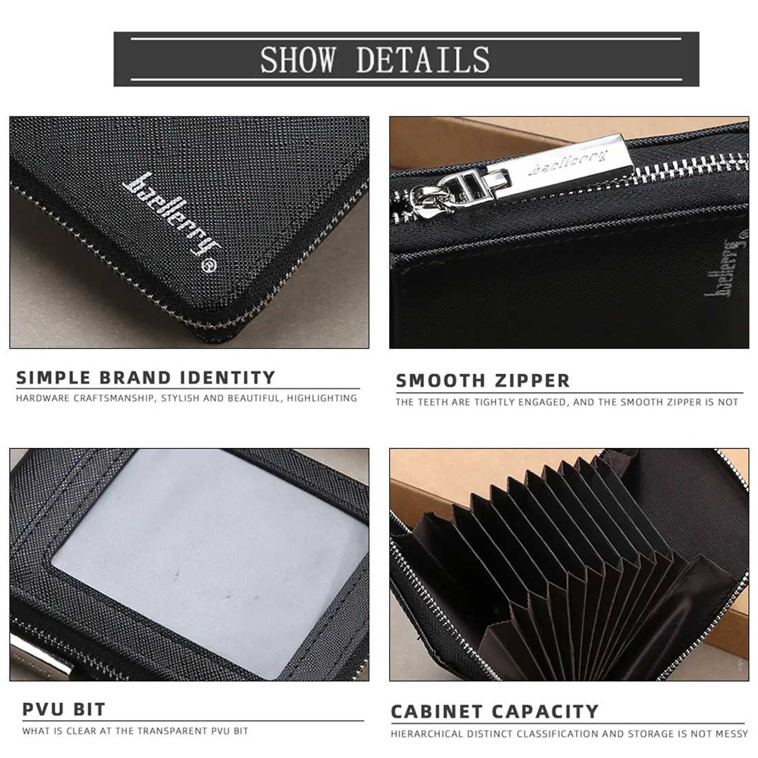 New Wallet Men's Short Small Multifunctional Hand Card Holder PU Leather Business Zipper Purse Fashion High-quality Casual