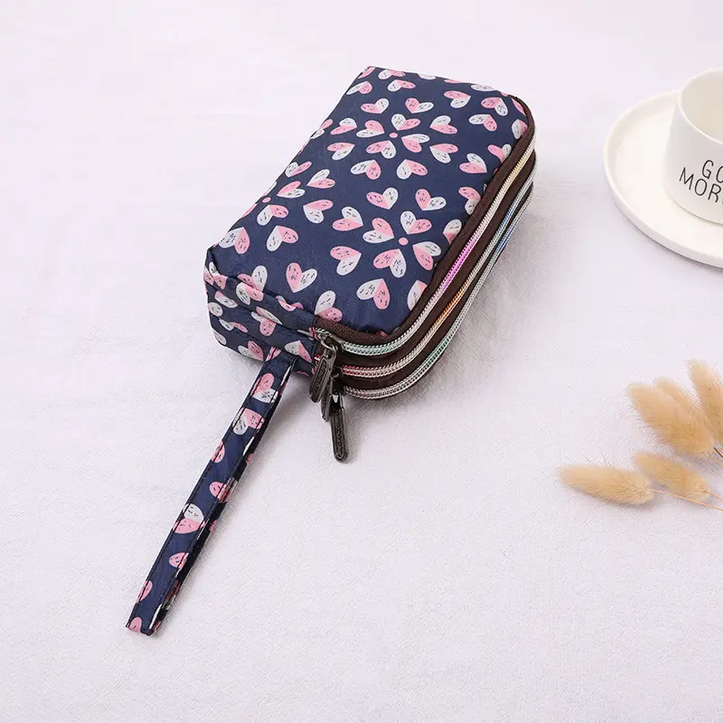 Lady's three-story handbag waterproof high-capacity change purse