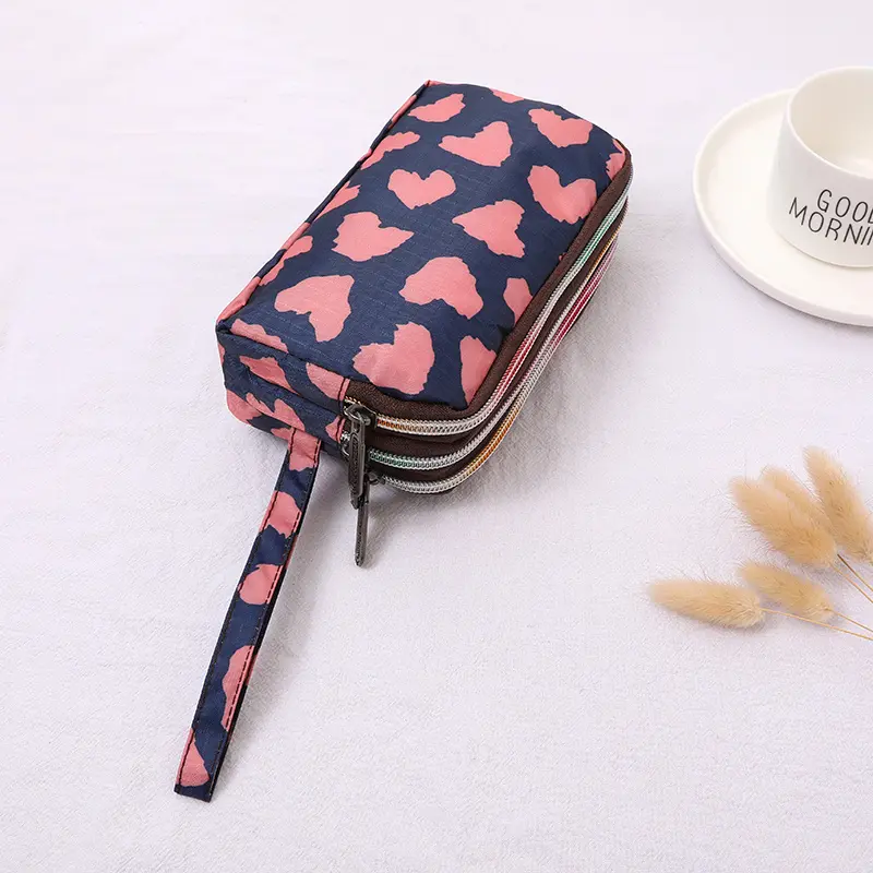 Lady's three-story handbag waterproof high-capacity change purse