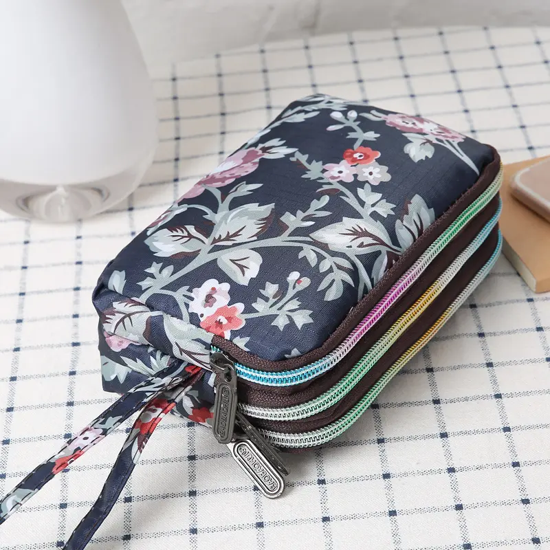 Lady's three-story handbag waterproof high-capacity change purse