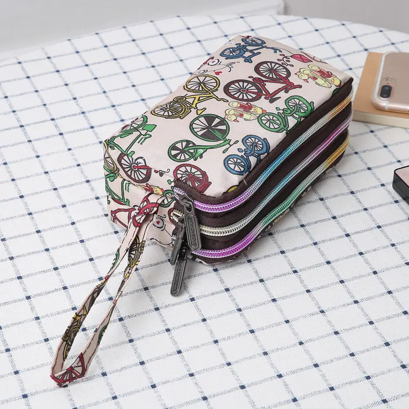 Lady's three-story handbag waterproof high-capacity change purse