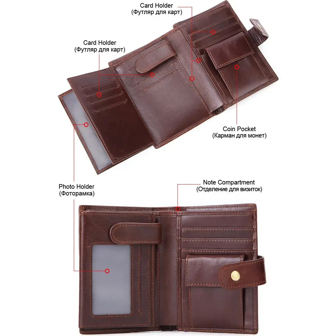 Man Wallets Bag Purse Fold Anti Theft RFID Business Card Holder Pocket ID Bag Vertical Vintage Genuine Leather Wallet Men