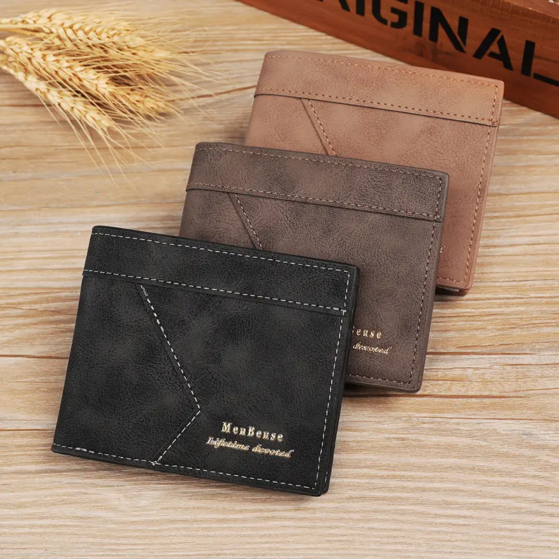 Men's Leather  Wallet Short Brand Luxury Men's Wallet Credit Card 2023 Top Vintage Male Small Wallet Coin Purse Brand Wallet