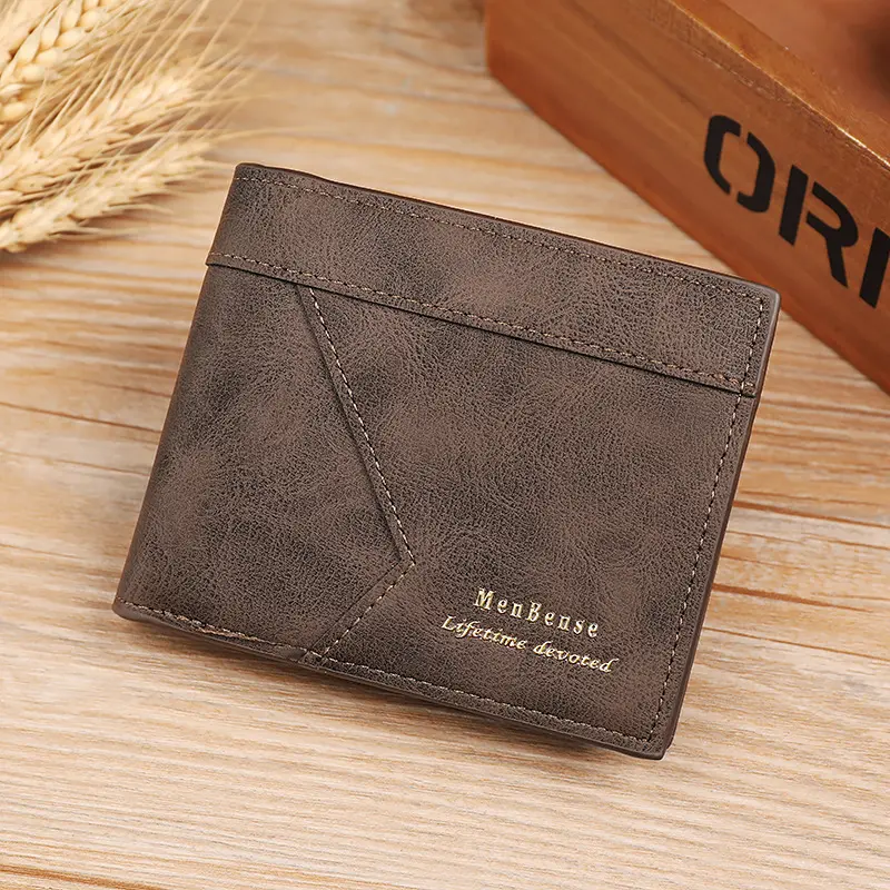 Men's Leather  Wallet Short Brand Luxury Men's Wallet Credit Card 2023 Top Vintage Male Small Wallet Coin Purse Brand Wallet
