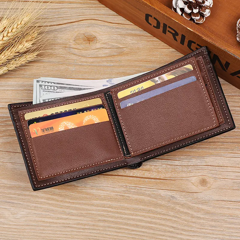 Men's Leather  Wallet Short Brand Luxury Men's Wallet Credit Card 2023 Top Vintage Male Small Wallet Coin Purse Brand Wallet