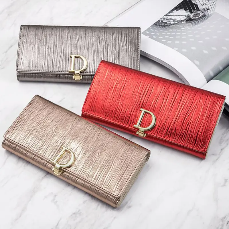 Elegant Women Long Wallet Anti RFID Lady Clutch Bag Cow Genuine Leather Coin Purse for Gifts Party Travel