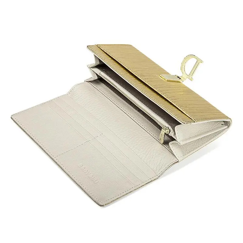 Elegant Women Long Wallet Anti RFID Lady Clutch Bag Cow Genuine Leather Coin Purse for Gifts Party Travel