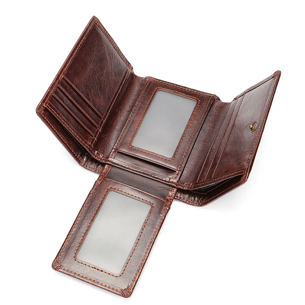 WESTAL RFID Blocking Men Wallets Genuine Leather Men's Wallet With Coin Pocket CardHolder with Muliti Card Slots Coin Purse 1134