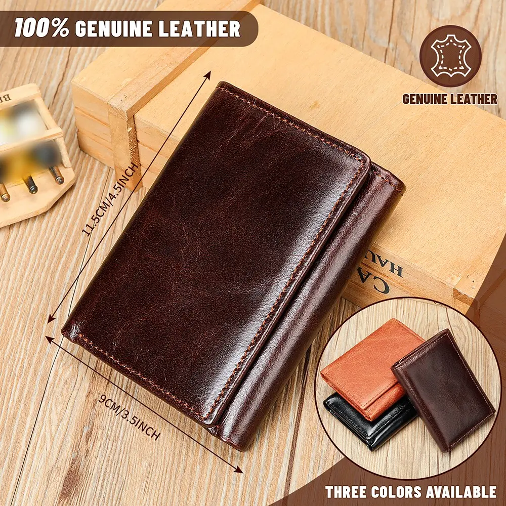 WESTAL RFID Blocking Men Wallets Genuine Leather Men's Wallet With Coin Pocket CardHolder with Muliti Card Slots Coin Purse 1134