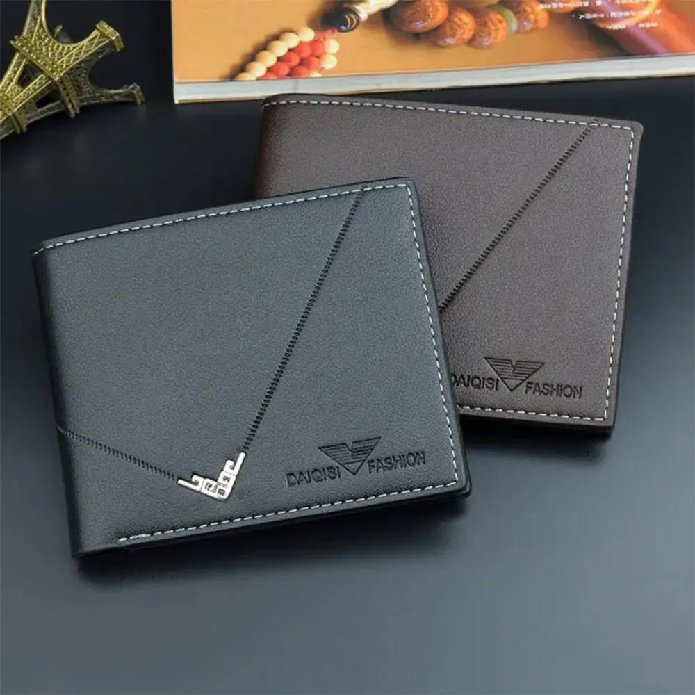 New Men PU Leather Wallets Men's Short Causal Purses Male Folding Wallet Coin Card Holders High Quality Slim Money Bag