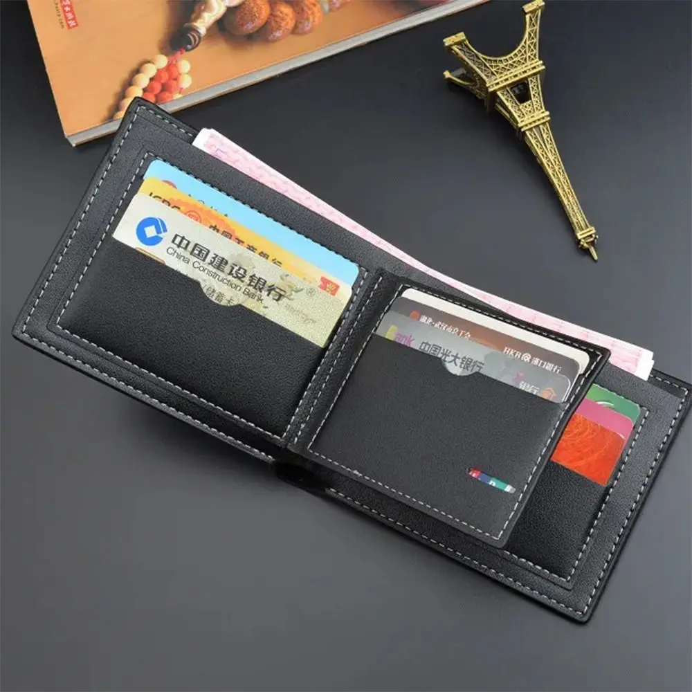 New Men PU Leather Wallets Men's Short Causal Purses Male Folding Wallet Coin Card Holders High Quality Slim Money Bag