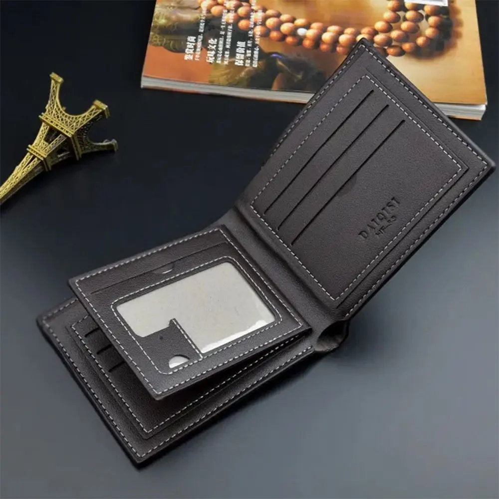 New Men PU Leather Wallets Men's Short Causal Purses Male Folding Wallet Coin Card Holders High Quality Slim Money Bag