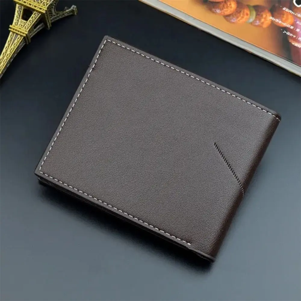 New Men PU Leather Wallets Men's Short Causal Purses Male Folding Wallet Coin Card Holders High Quality Slim Money Bag