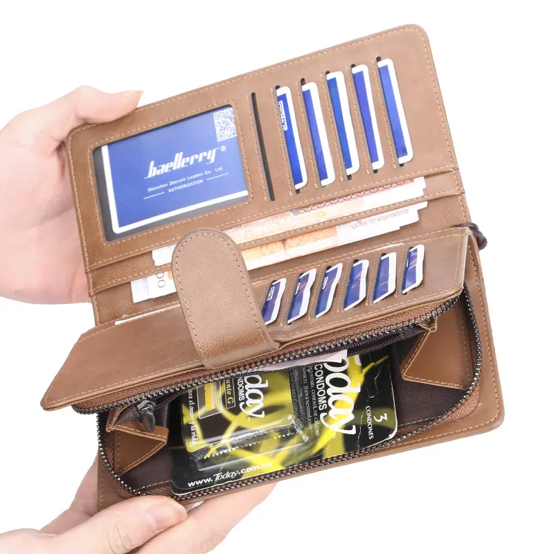 Baellerry Men Long Wallets Style Card Holder Male Purse Quality Zipper Large Capacity Big Brand Luxury Wallet For Men