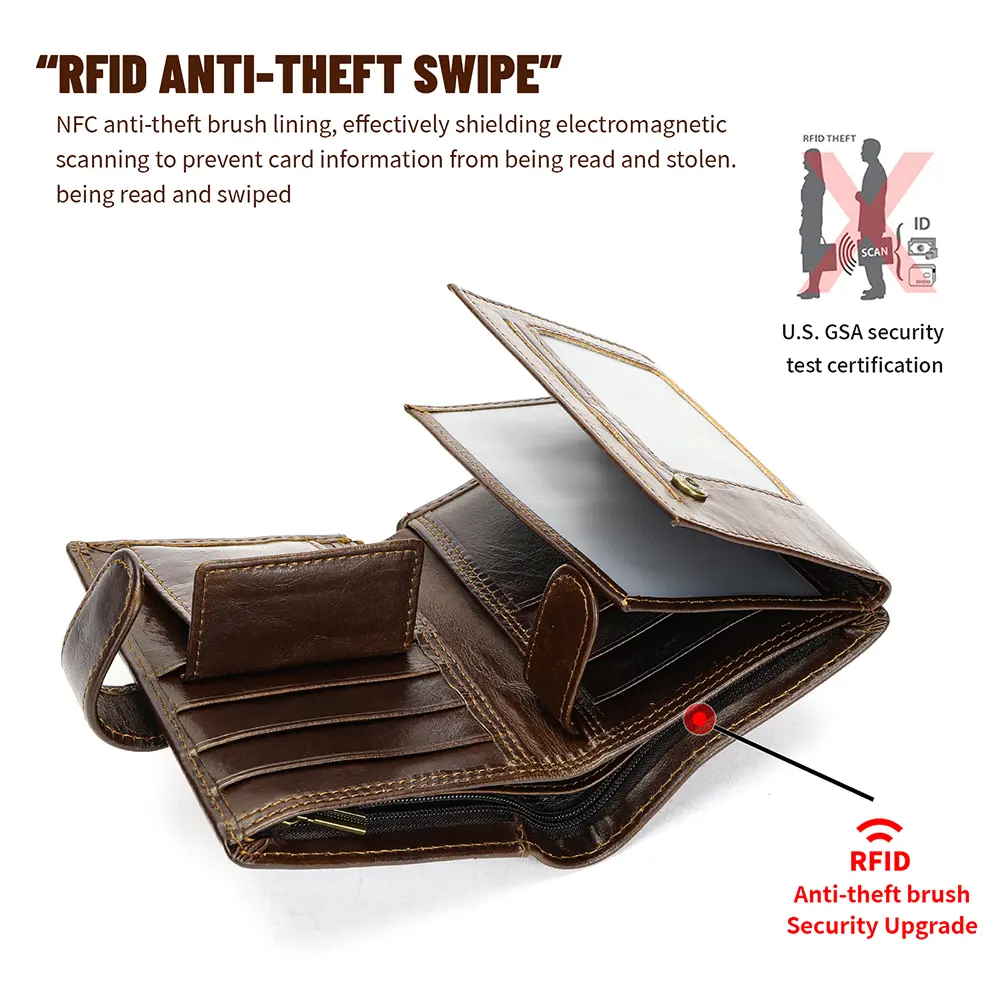 WESTAL Leather Men's Wallet Wallet Trend Multi-Functional First Layer Cowhide Premium Passport Wallet