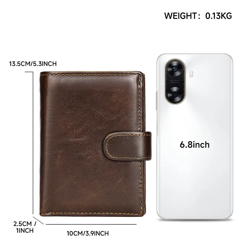WESTAL Leather Men's Wallet Wallet Trend Multi-Functional First Layer Cowhide Premium Passport Wallet