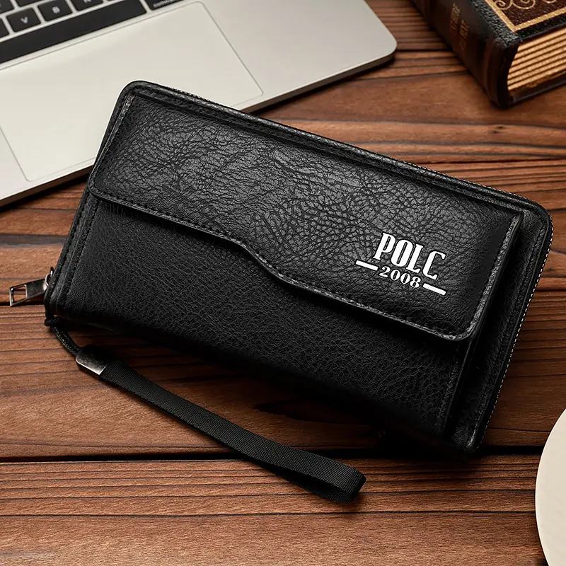 NEW Men's Wallet PU Leather Large Capacity Long Wallet for men Portable Card Holder High Quality Phone Coin Storage Handbag