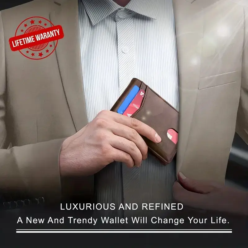 Lightweight Vintage Bifold Wallet: A Stylish & Durable Credit Card Holder & Coin Purse