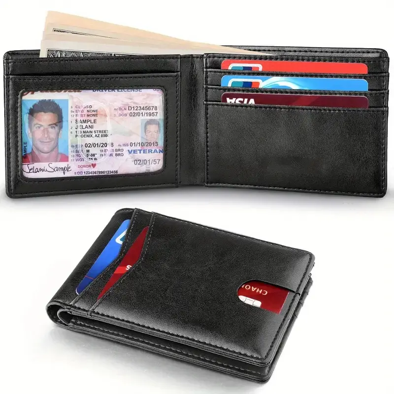 Lightweight Vintage Bifold Wallet: A Stylish & Durable Credit Card Holder & Coin Purse