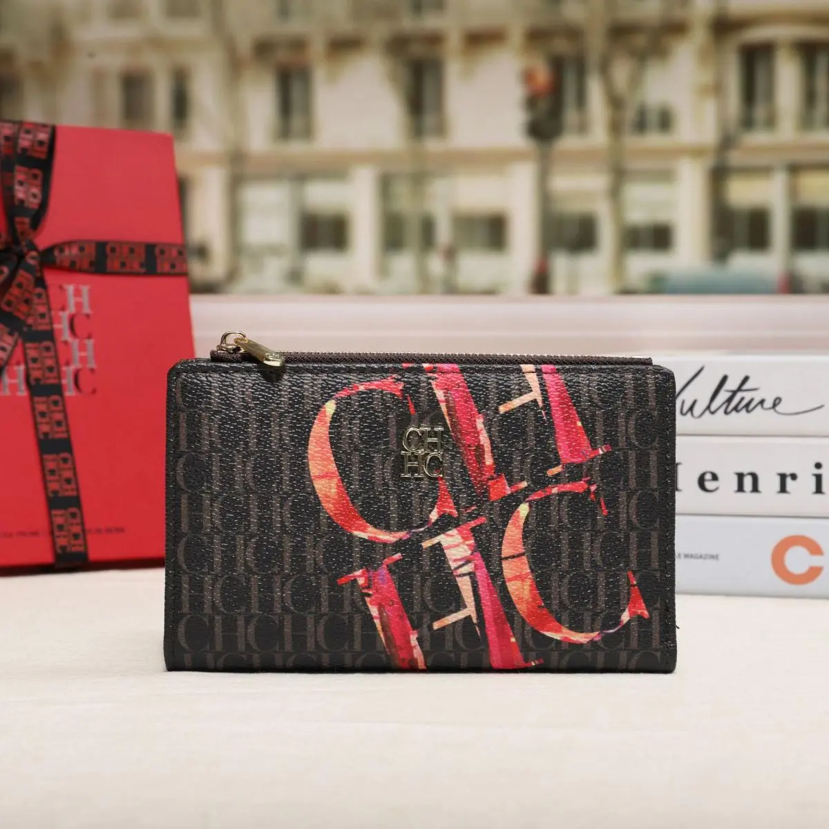 CH Classic Fashion Retro Design Wallet New  Portable High Quality Ladies Coin Purse with Metal Letter Design Women's Wallet