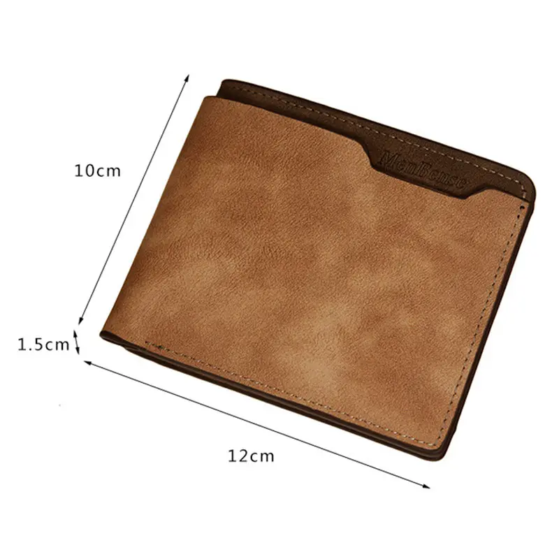 2022 New Short Luxury Men Wallets Slim Card Holder Brand Male Wallet Name Engraved High Quality PU Leather Small Men's Purses