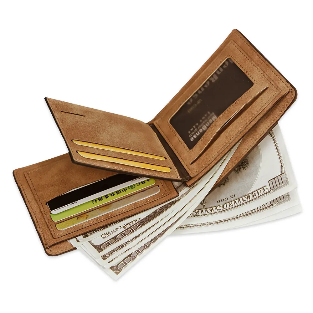 2022 New Short Luxury Men Wallets Slim Card Holder Brand Male Wallet Name Engraved High Quality PU Leather Small Men's Purses