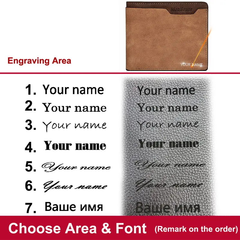 2022 New Short Luxury Men Wallets Slim Card Holder Brand Male Wallet Name Engraved High Quality PU Leather Small Men's Purses