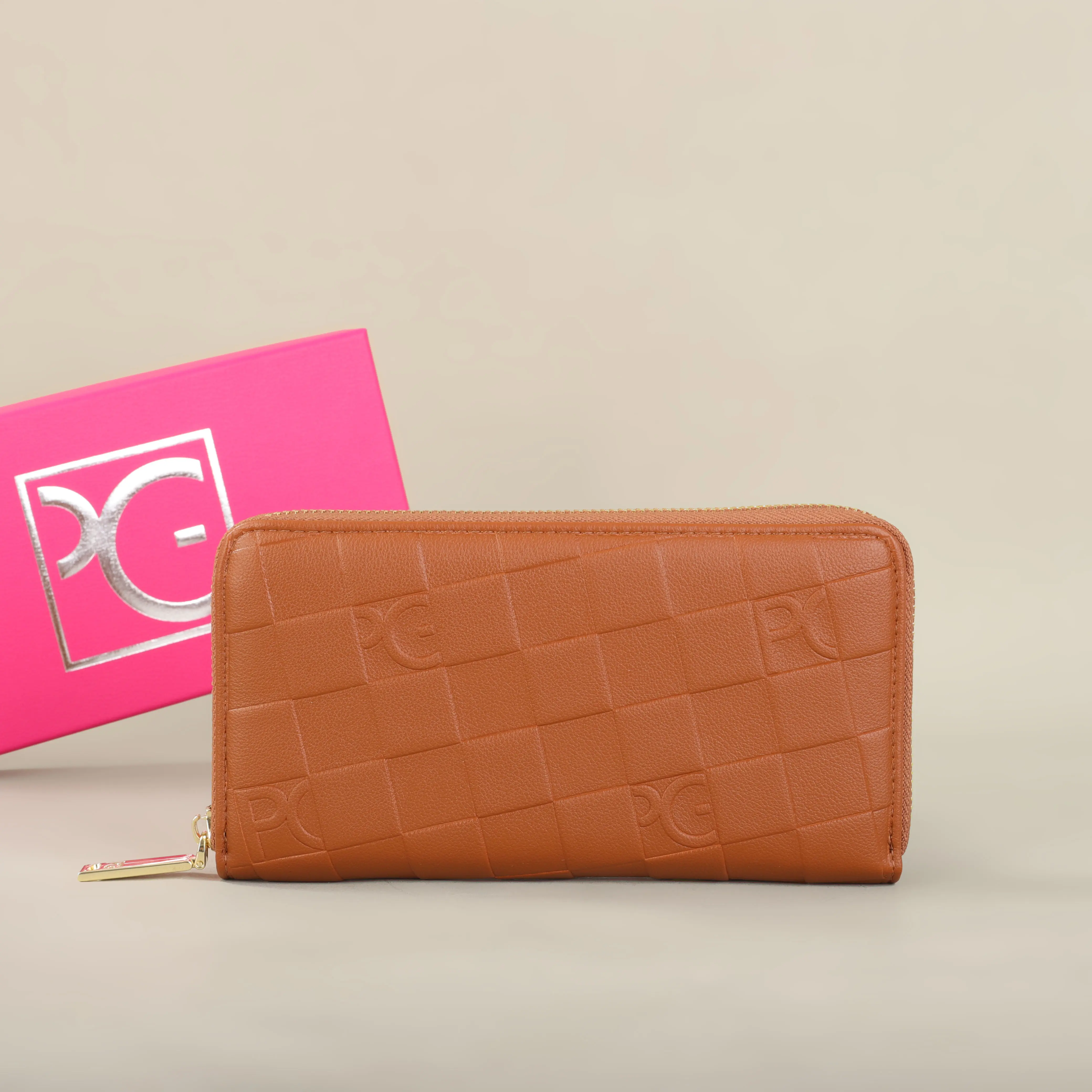 PG Women's Wallet Rectangular Card Holder Purse with Zipper for/Evening/Woman/Cellphone/Lady/Party
