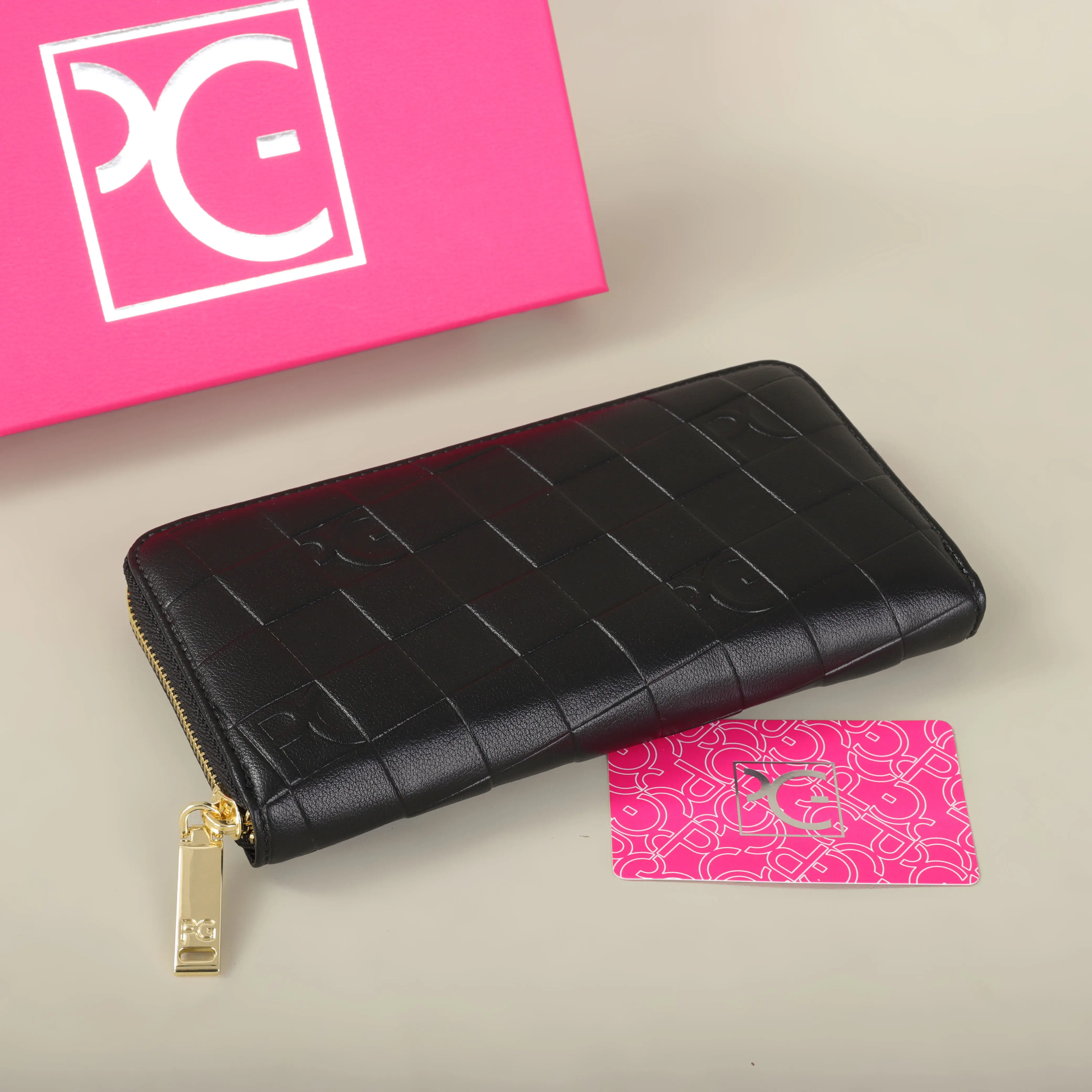 PG Women's Wallet Rectangular Card Holder Purse with Zipper for/Evening/Woman/Cellphone/Lady/Party