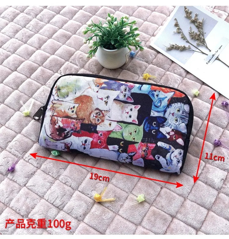 Cute Bee Dragonfly Moth Butterfly Wallet Fantasy Honey Bee Flowers Money Bags ID Credit Card Holder Insects Long Clutch Pouch