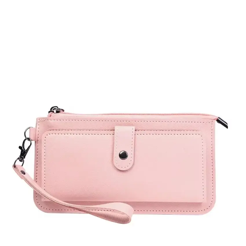 1 Pcs New PU Leather Long Multi-card Position Clutch Buckle Zipper Studen Wallets Women's Wallet Multifunctional Fashion New