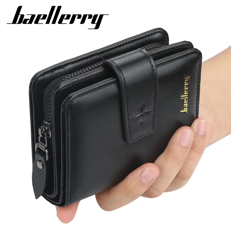 New Men Wallets Large Capacity Zipper Coin Pocket Soft PU Leather Male Purses High Quality Card Holder Men Wallets Carteria