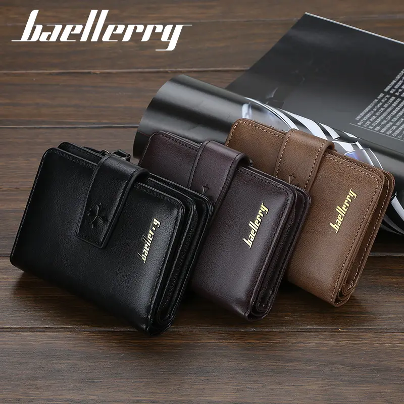 New Men Wallets Large Capacity Zipper Coin Pocket Soft PU Leather Male Purses High Quality Card Holder Men Wallets Carteria