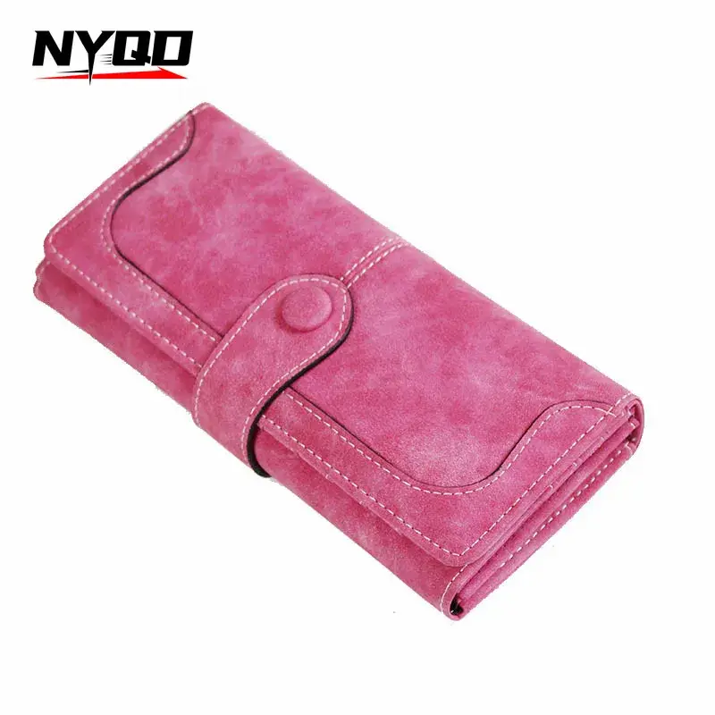 Vintage Elegant Multi Card Slot Women Long Money Clip Clutch Bag Ladies PU Leather Versatile Double Fold Credit Card Zero Wallet