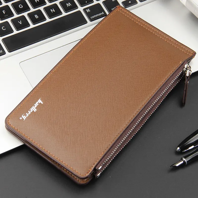 2024 New Men Wallets Long Free Name Customized 16 Card Holders Male Purse High Quality Zipper PU Leather Wallet For Men
