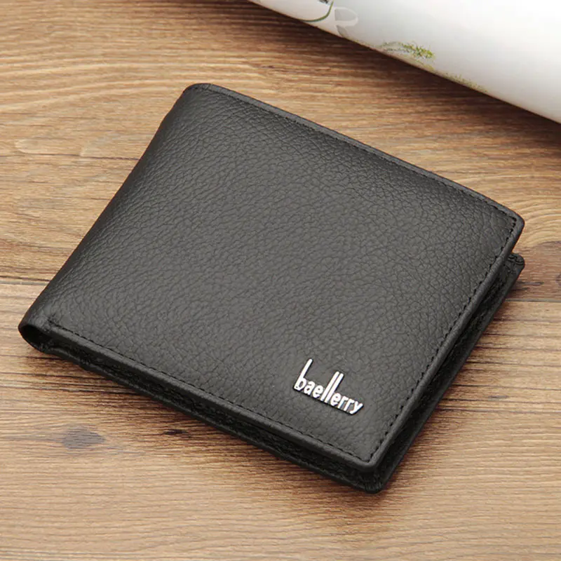 New Men Casual Purse European American Fashion Solid Leather Wallet for Male Cartera Hombre Card Wallets Light Thin High Quality