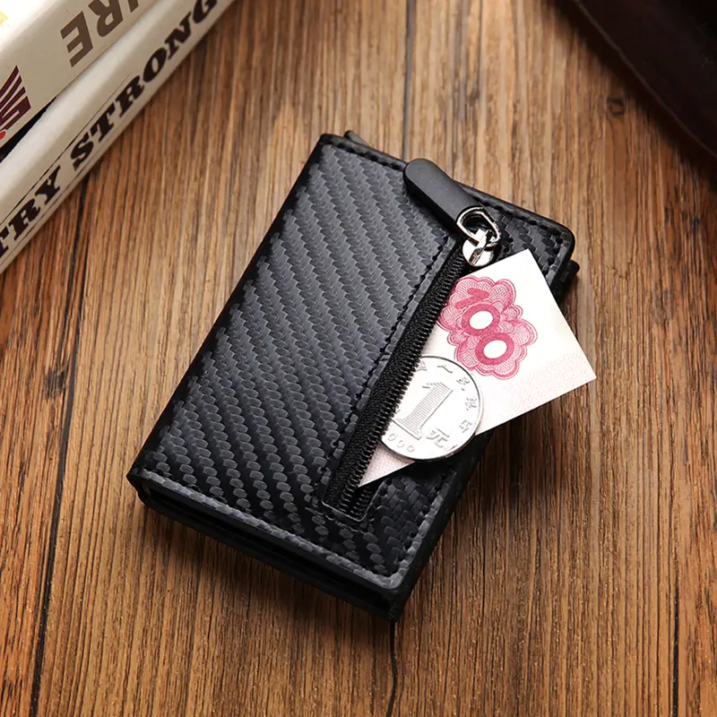 Magnet Rfid Blocking Card Holder Wallets Men Thin Slim Cartera Leather Coin Purse Small Male Black Walet Mini Wallets for Men