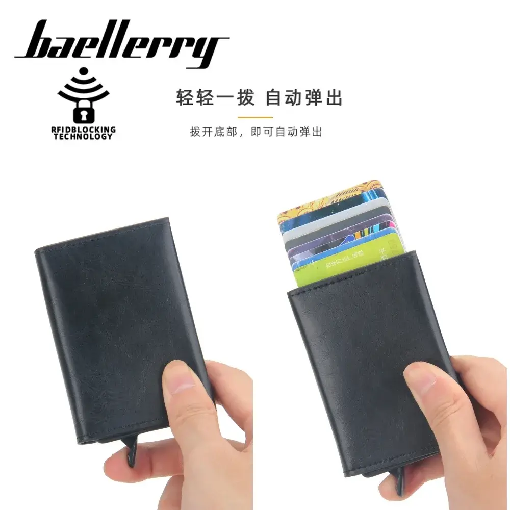 Anti RFID Credit Card Holder Minimalist Wallet Men Slim Leather ID Card Case Business Bank Cardholder Pocket Purse