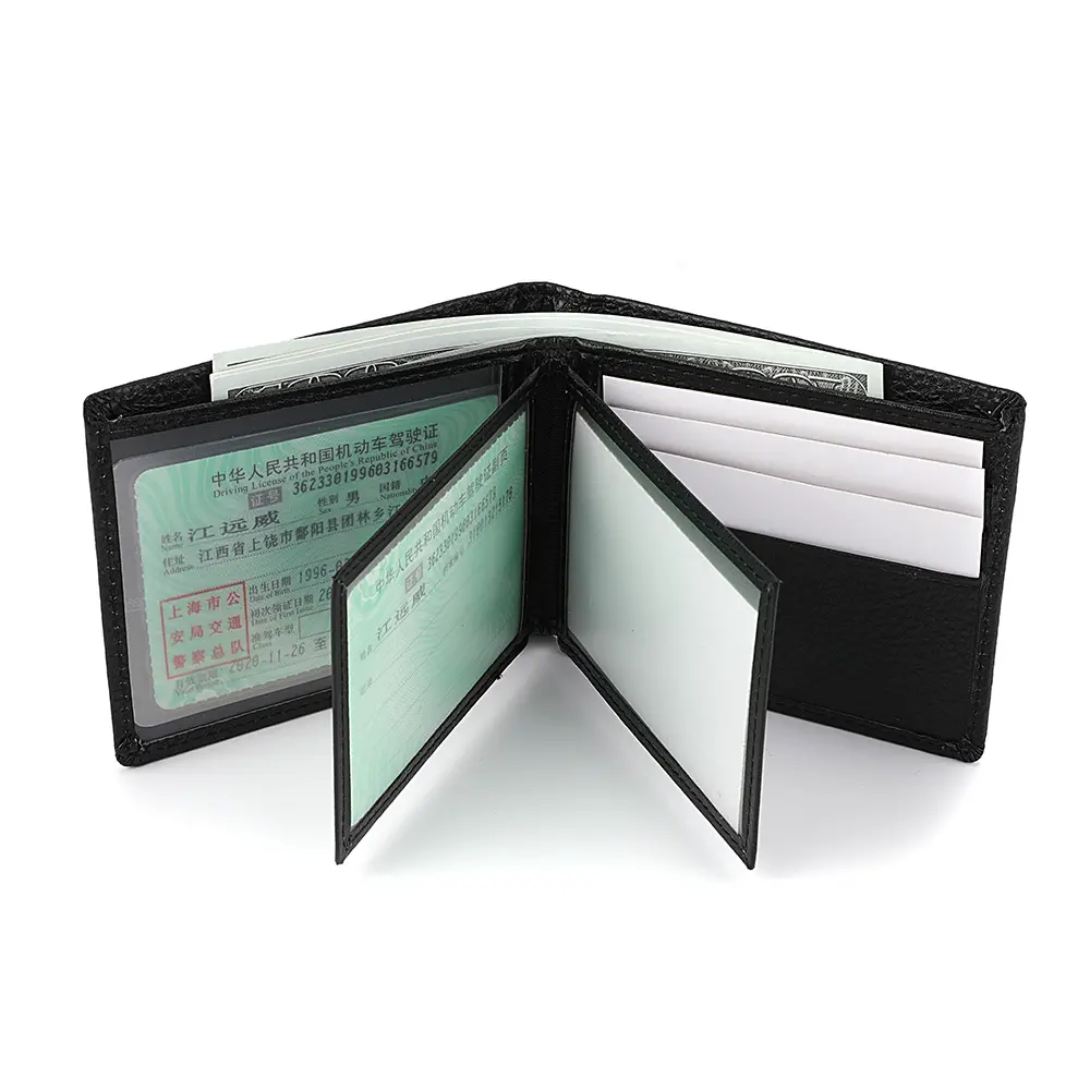 Business Short Genuine Leather Men's Wallet Multi Function ID Card Holder Men's Wallet Simple High Quality Men's Wallet