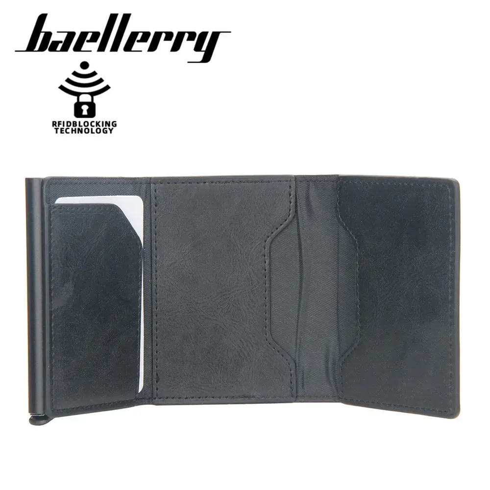 Anti RFID Credit Card Holder Minimalist Wallet Men Slim Leather ID Card Case Business Bank Cardholder Pocket Purse