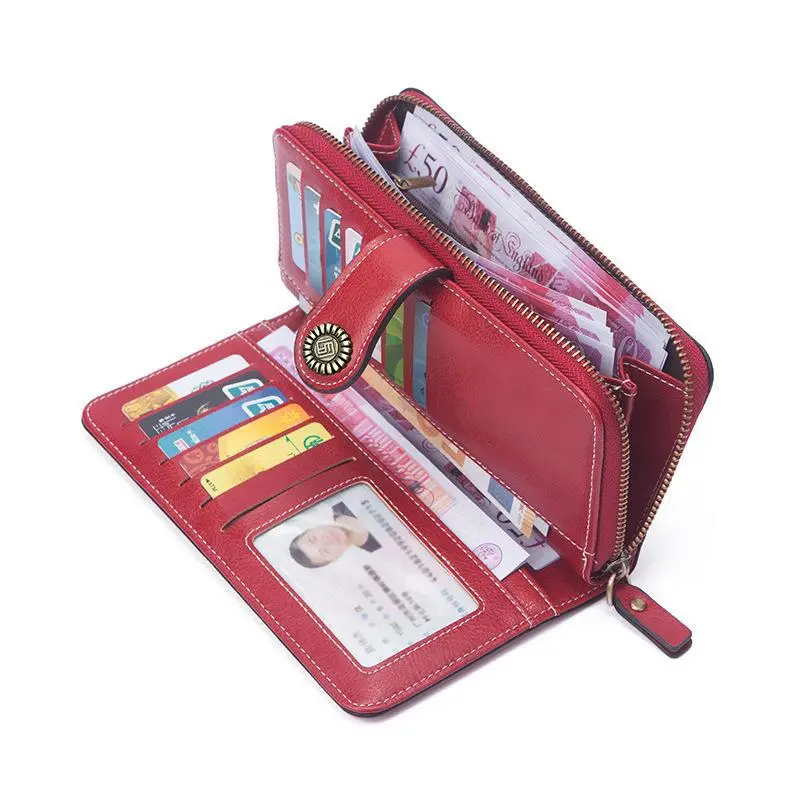 Fashion Women Wallet High Quality PU Leather Card Holder Multi-function Coin Purse Zipper Storage Bag Women's Long Wallets