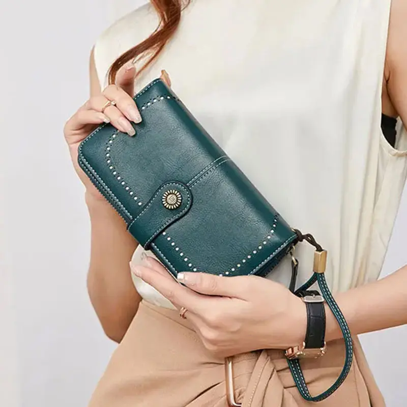 Fashion Women Wallet High Quality PU Leather Card Holder Multi-function Coin Purse Zipper Storage Bag Women's Long Wallets