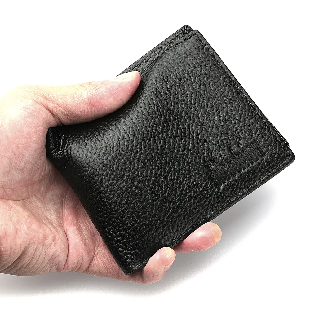 Business Short Genuine Leather Men's Wallet Multi Function ID Card Holder Men's Wallet Simple High Quality Men's Wallet