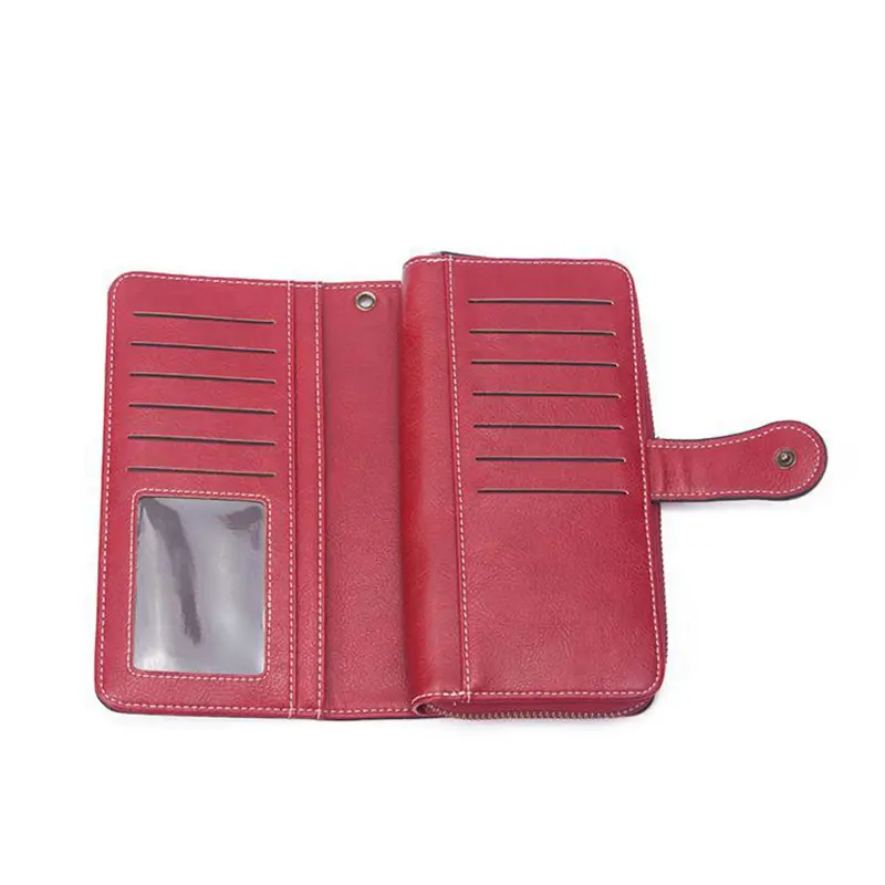 Fashion Women Wallet High Quality PU Leather Card Holder Multi-function Coin Purse Zipper Storage Bag Women's Long Wallets