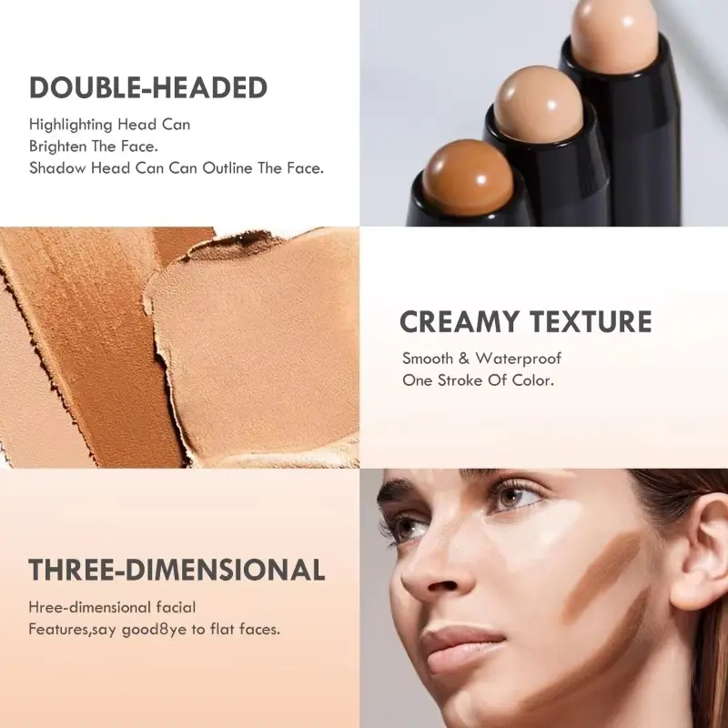 Waterproof and Sweat Resistant, Face Contour Stick and Concealer Waterproof and Sweat Resistant, Face Contouring Stick